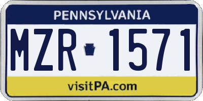 PA license plate MZR1571