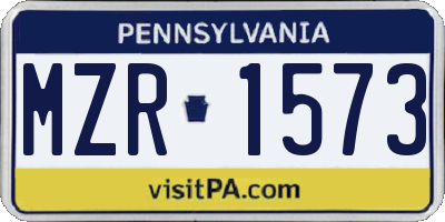 PA license plate MZR1573