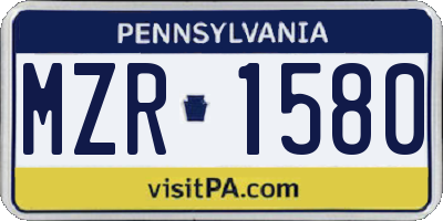 PA license plate MZR1580
