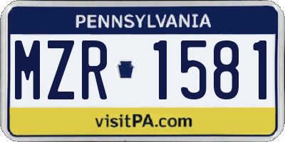 PA license plate MZR1581