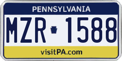 PA license plate MZR1588