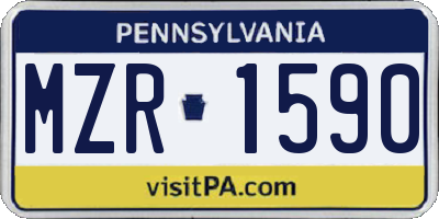 PA license plate MZR1590