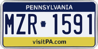 PA license plate MZR1591