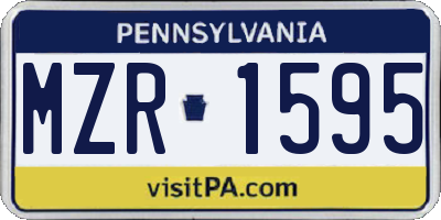 PA license plate MZR1595