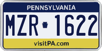 PA license plate MZR1622