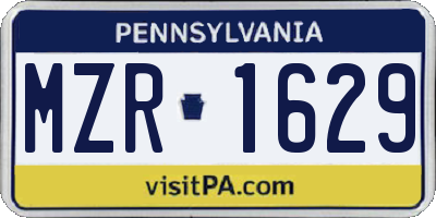 PA license plate MZR1629