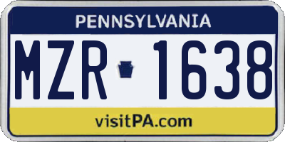 PA license plate MZR1638