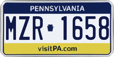 PA license plate MZR1658