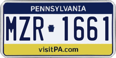 PA license plate MZR1661