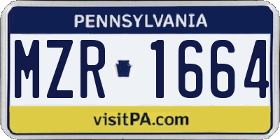 PA license plate MZR1664