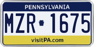 PA license plate MZR1675