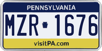 PA license plate MZR1676