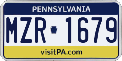 PA license plate MZR1679