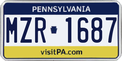 PA license plate MZR1687