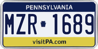 PA license plate MZR1689