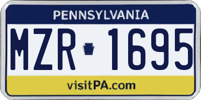 PA license plate MZR1695