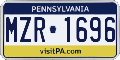 PA license plate MZR1696