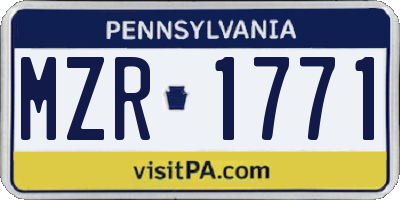 PA license plate MZR1771