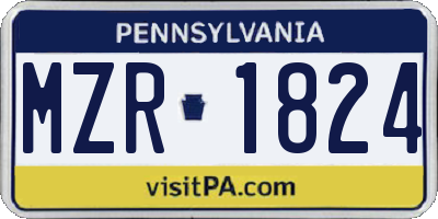 PA license plate MZR1824
