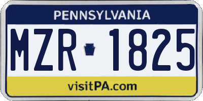 PA license plate MZR1825