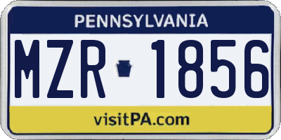 PA license plate MZR1856