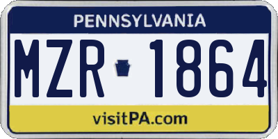 PA license plate MZR1864