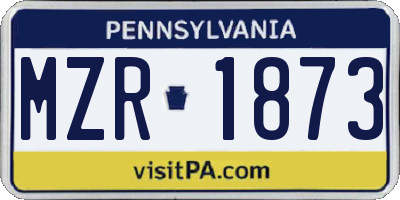 PA license plate MZR1873