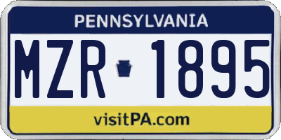 PA license plate MZR1895