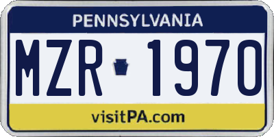 PA license plate MZR1970