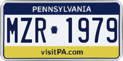 PA license plate MZR1979