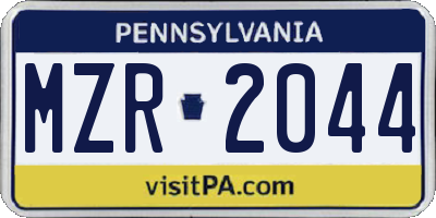 PA license plate MZR2044