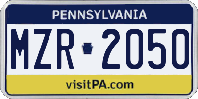 PA license plate MZR2050