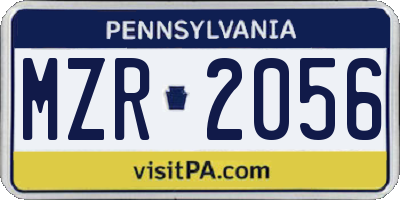PA license plate MZR2056