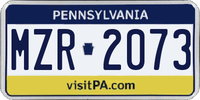 PA license plate MZR2073