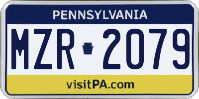 PA license plate MZR2079