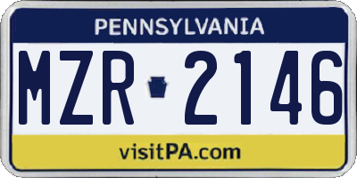 PA license plate MZR2146