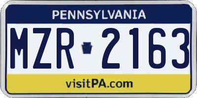 PA license plate MZR2163