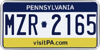 PA license plate MZR2165