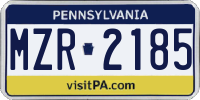 PA license plate MZR2185