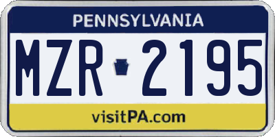 PA license plate MZR2195