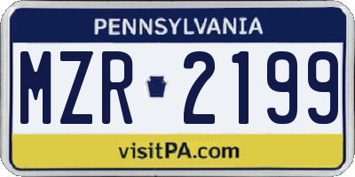 PA license plate MZR2199