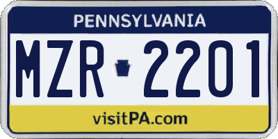 PA license plate MZR2201