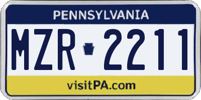 PA license plate MZR2211