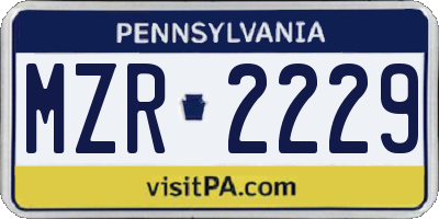 PA license plate MZR2229