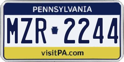PA license plate MZR2244