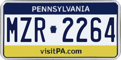 PA license plate MZR2264