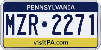 PA license plate MZR2271