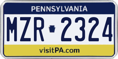 PA license plate MZR2324