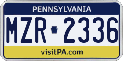 PA license plate MZR2336