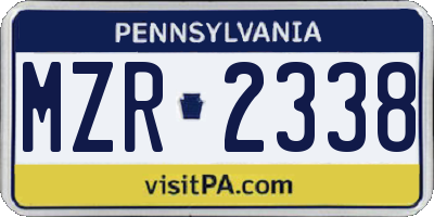 PA license plate MZR2338